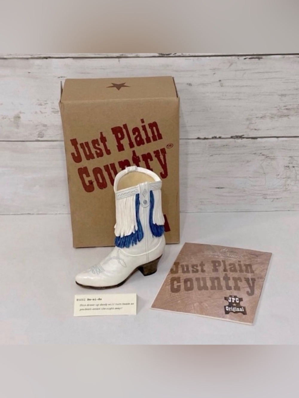 VTG New Just Plain Country Cowboy Boot Figurine
